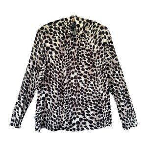 Clara Sun Woo Cheetah Print Pullover Blouse NWT